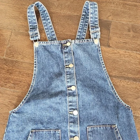 Zara TRF Collection Denim Overall Pinafore Dress Size Medium - Picture 3 of 9
